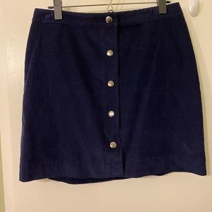 Button front corduroy skirt